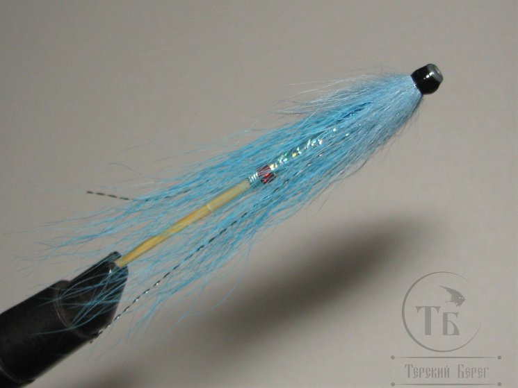 Муха лососёвая английское крыло WG Tube ( 41 ) Plastic 2 дюйма Kingfish Blue / Lt Blue ( сине голубая  )
