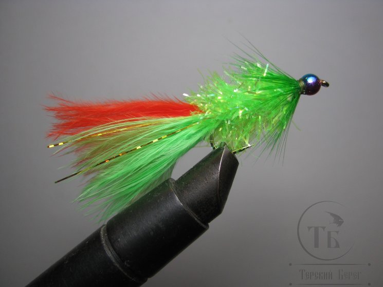 Муха Streamer Crystal Fl. Chart. Leech Rainbow Head ( A12 ) Streamer № 8