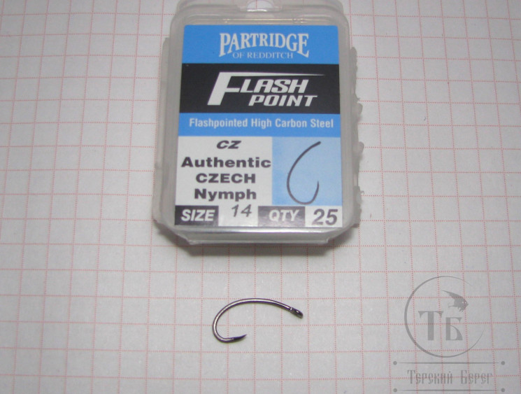 Крючки безбородые Partridge Authentic Czech Nymph CZ № 14 ( 25 шт. )