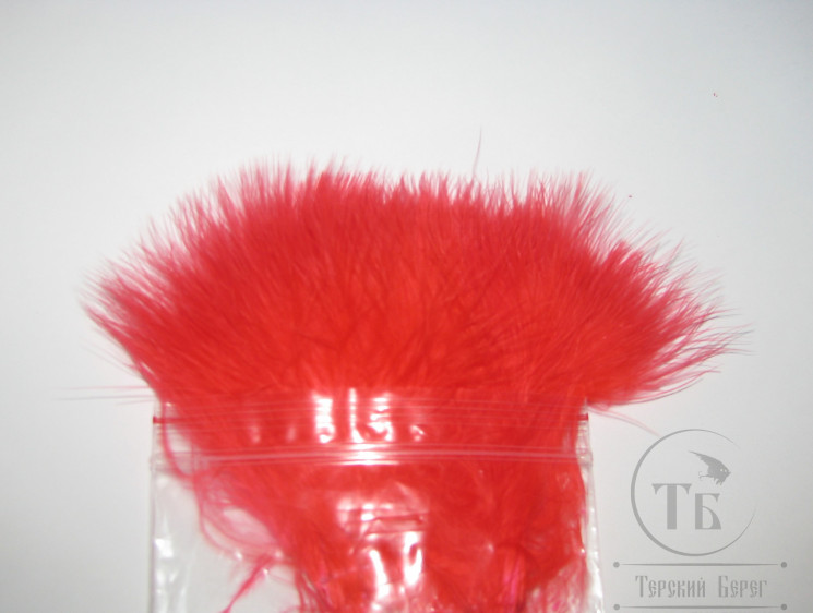 Мягкие пуховые перья Marabou Strung 1/8 OZ Fl. Red Терский Берег