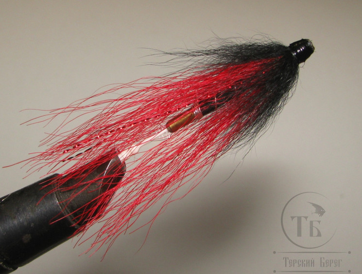 Муха лососёвая с "английским крылом" WG tube Mt. ( 24C ) медь 1 1/4 дюйма Red Black