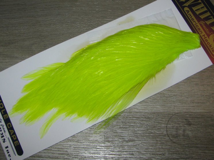 Скальп петуха 1/2 Whiting American rooster cape Fl. Yellow / Chartreuse