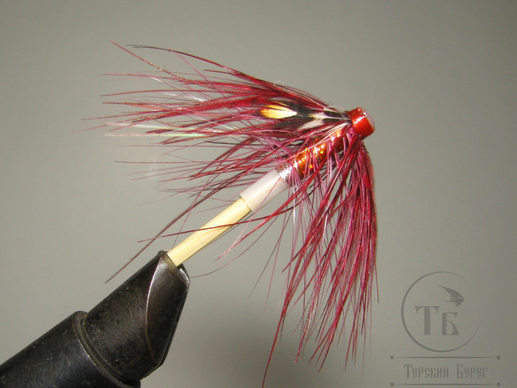 Муха лососёвая Spey Tube ( 3 ) Claret Pathacorva пластиковая трубка 3/4 дюйма