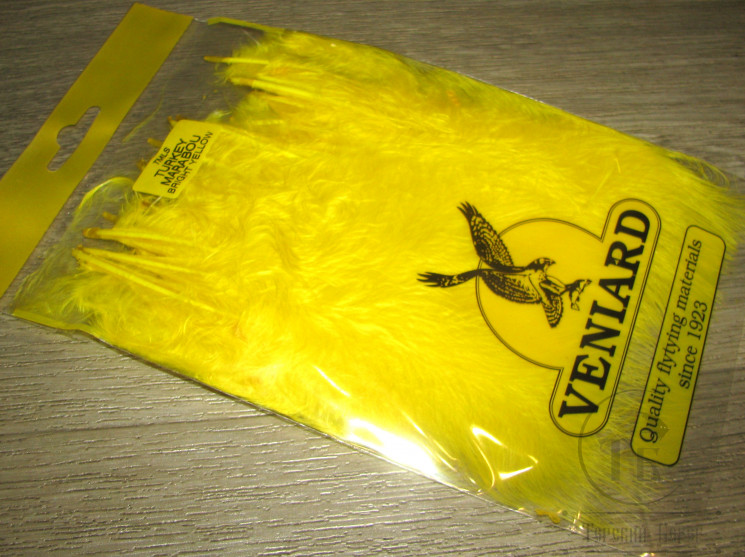 Марабу (отборные перья) Turkey Marabou Bright Yellow Veniard