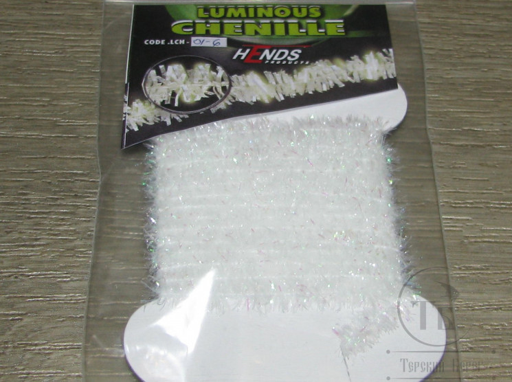 Светонакопительная синель Luminous Chenille 10 mm. 1 m Fl. White Hends LCH  01-10