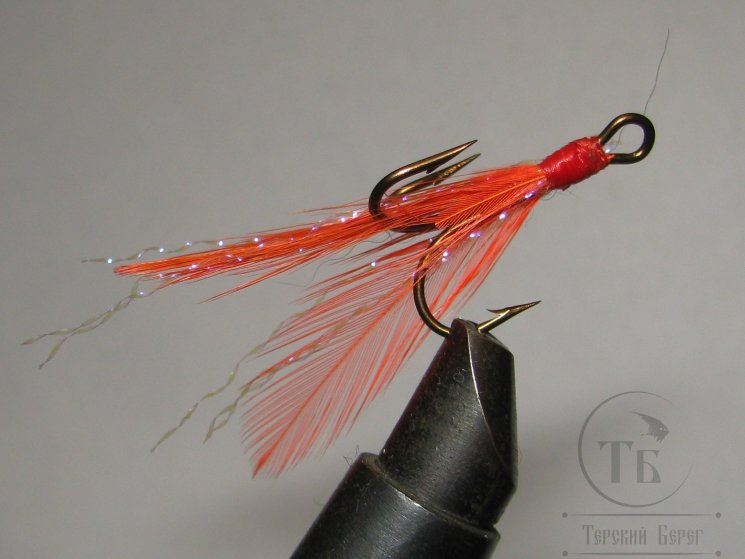  Муха на тройнике "хариус форель" ( 70 ) F. Orange кр. №4
