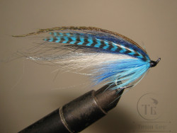 Mуха лососевая на двойнике ( 14 ) Robin Hood Blue Herring крючок Partridge Salar Silver № 9