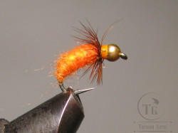 Муха нимфа Scud ( 51 ) Gold Head Orange Nymph крючок Scud № 12
