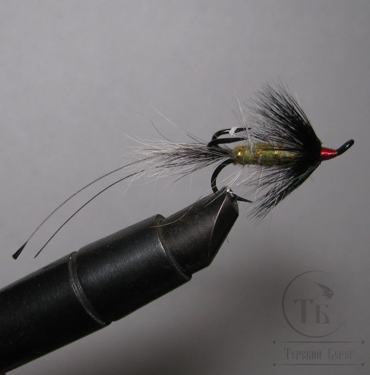 Лососёвая муха Тройник ( 16 ) Sea Shrimp Gray Partridge Black № 6 