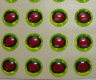 Глазки Oval Pupil 3D Adheisve Eyes 1 / 4 ( 6,4 мм ) Chartreuse / Red ( 20шт )