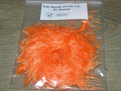 Синель Poly Hackle Fl. Orange 18 mm 5 m