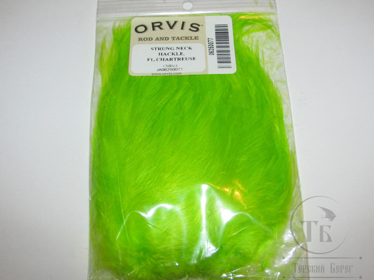 Перо скальпа петуха  Strong Neck Hackle Fl. Chartreuse Orvis