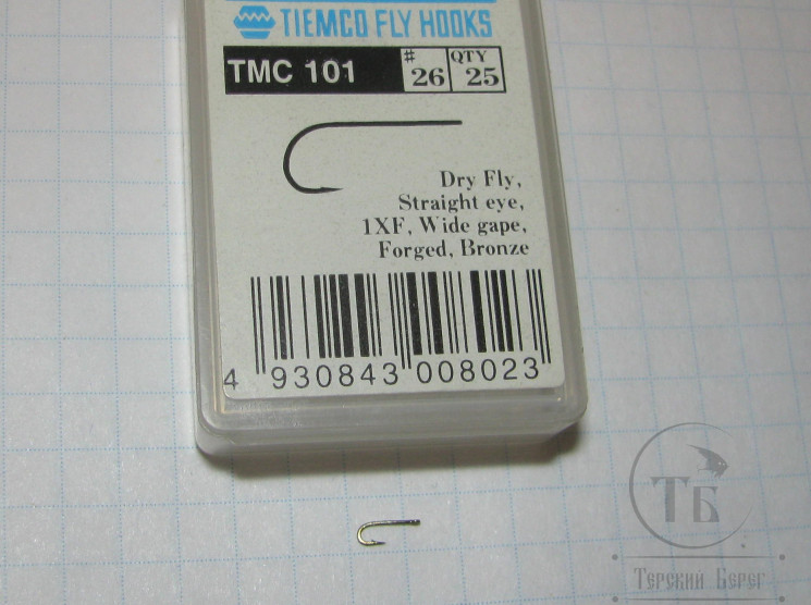 Крючки ТIEMCO FLY HOOK TMC 101 № 26 Bronze (10 штук)