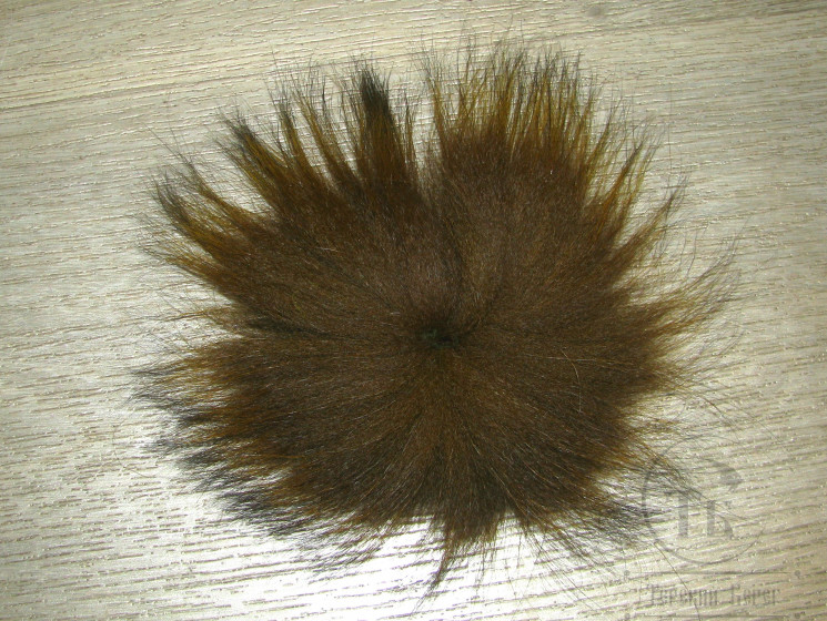 Хвост арктического песца оливково коричневый XXL / Olive Brown XXL Black Tips