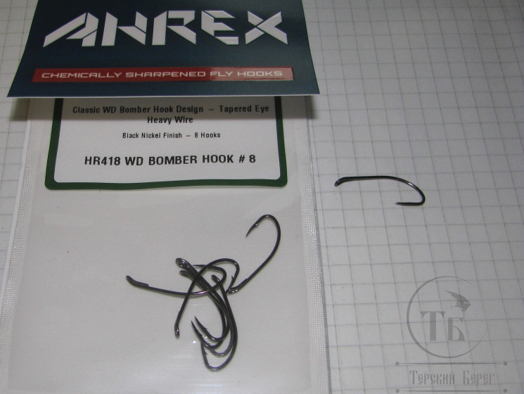 Крючки для бомберов HR 418 WD Bomber № 8 ( 8 шт. ) AHREX