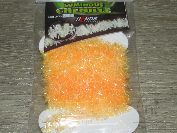 Светонакопительная синель Luminous Chenille 10 mm. 1 m Fl. Lt. Orange Hends LCH  06-10