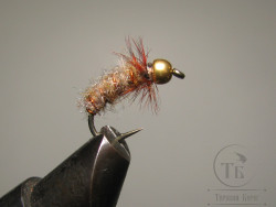 Муха нимфа Scud ( 55 ) Gold Head Gray Brown Nymph крючок Scud № 12