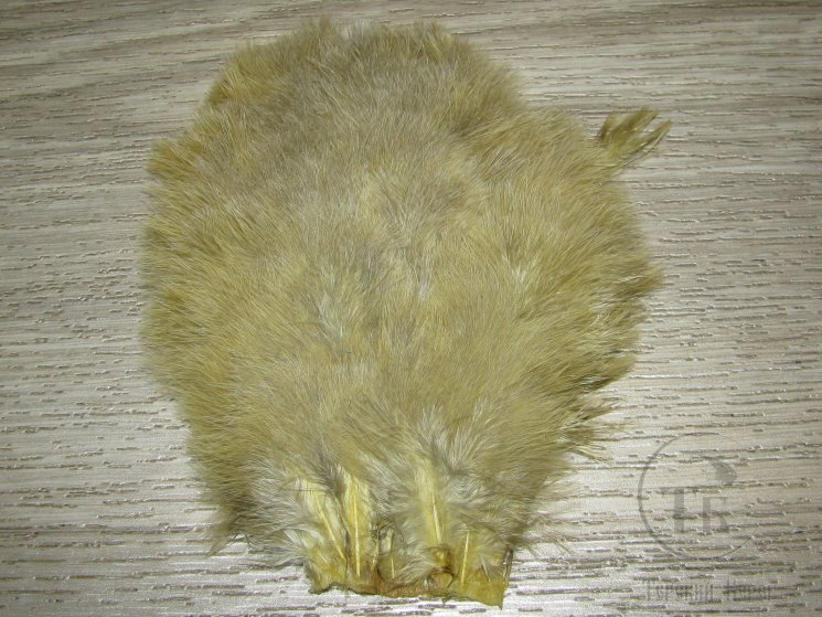 Перо курицы пушистое мягкое, фактуры "марабу" Chiсkabou Brahma hen Whiting Lt. Olive
